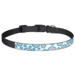 Grey and Blue Polka Dots Dog Collar