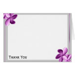 Grey and Eggplant Plumeria Greeting Card