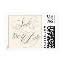Grey and Ivory Save the Date Stamps
