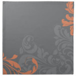 Grey and Orange Damask napkins
