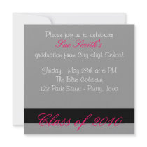 Grey and Pink Custom Invitations
