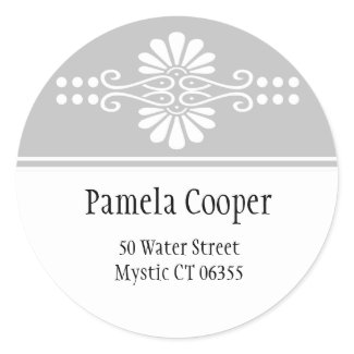 Grey And White Address Label Stickers sticker