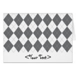 Grey and White Argyle Pattern Greeting Cards