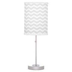 Grey and White Chevron Lamps