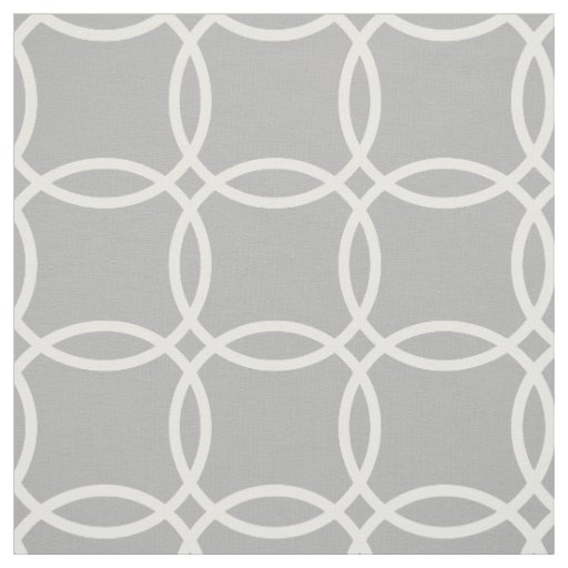 Grey and white Geometric Pattern Fabric Zazzle