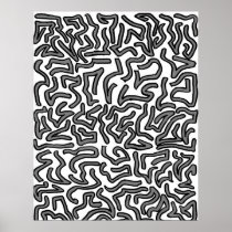 Grey and white noise doodle image graphic poster