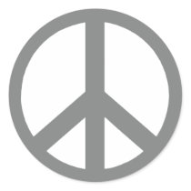 Grey and White Peace Symbol stickers by stickermad Grey and White Peace Symbol stickers