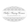 Grey and White Wallpaper Business Name Sticker