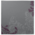 Grey and wine Damask napkins