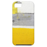 Grey and Yellow Abstract Art iPhone Case iPhone 5 Covers