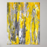 Grey and Yellow Abstract Art Poster