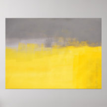 Grey and Yellow Abstract Art Poster