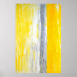 Grey and Yellow Abstract Art Poster Print