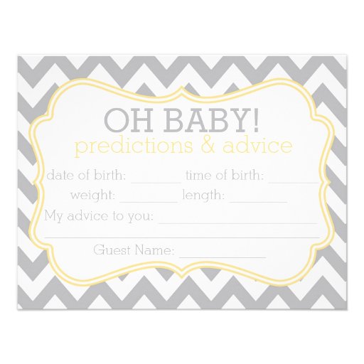 Grey and Yellow Chevron Predictions & Advice Card