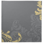 Grey and Yellow Damask napkins