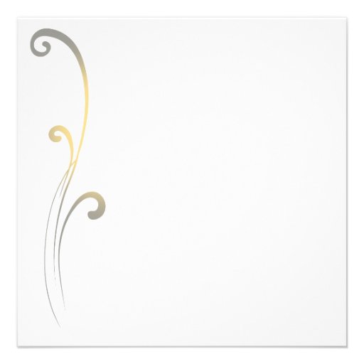 Grey and Yellow Faded Flourish Wedding Invitation