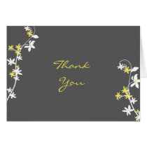 Grey and Yellow Thank You cards cards