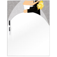 Grey and Yellow Wedding Dry Erase Board - large