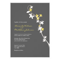 Grey and Yellow Wedding Invitations