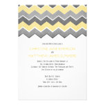 Grey and Yellow Zig Zag Wedding Invitations