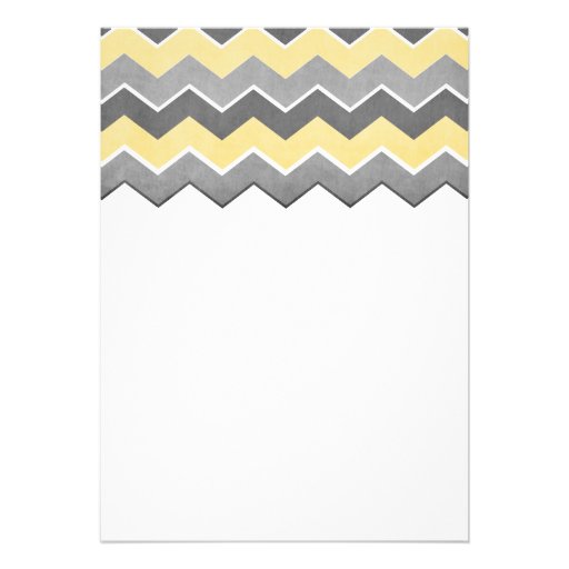 Grey and Yellow Zig Zag Wedding Invitations