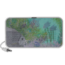 Grey Angelfish Blue Ocean Mp3 Speakers