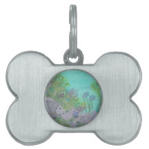Grey Angelfish Blue Ocean Pet Name Tag