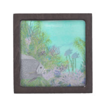Grey Angelfish Blue Ocean Premium Jewelry Boxes