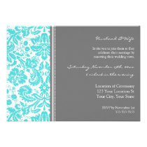 Grey Aqua Wedding Vow Renewal Invitation