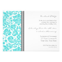 Grey Aqua Wedding Vow Renewal Invitation