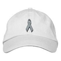 grey awareness ribbon embroidered hats