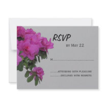 Grey Azalea Wedding RSVP invitations