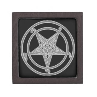 Grey Baphomet On Black Background planetjillgiftbox