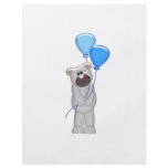 grey bear holding balloons flyer design