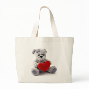 Grey Bear With Heart bag