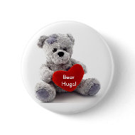 Grey Bear With Heart button