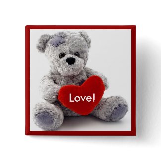 Grey Bear With Heart button