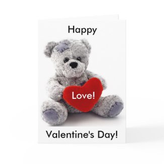 Grey Bear With Heart card