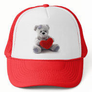 Grey Bear With Heart hat
