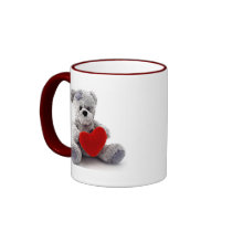 Grey Bear With Heart Coffee Mug