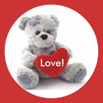 Grey Bear With Heart sticker