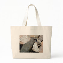 grey bird tote bag