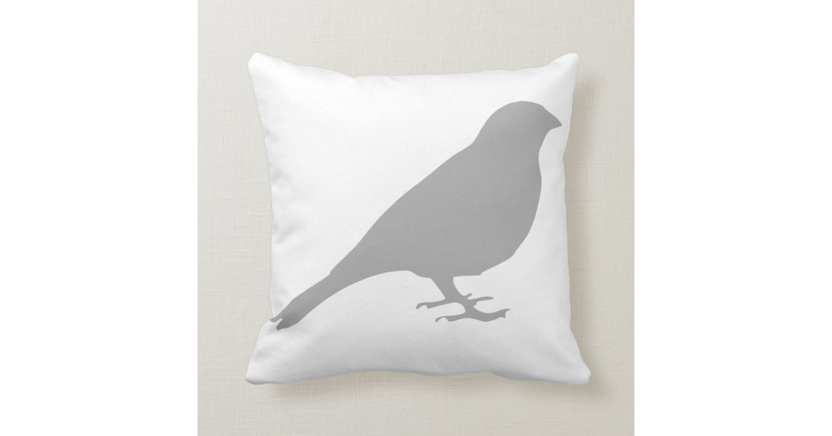 Grey Bird Pillow Zazzle