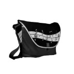 Grey black and white musical notes score commuter bags