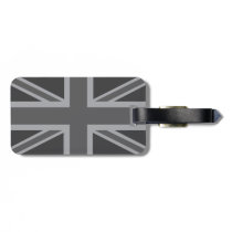 Grey Black Classic Union Jack British(UK) Flag Luggage Tag