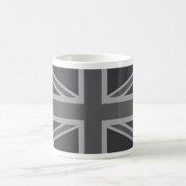 Grey Black Classic Union Jack British(UK) Flag Coffee Mugs