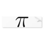Grey Black Gray Yellow Orange Pi 3.14 symbol Math Bumper Stickers