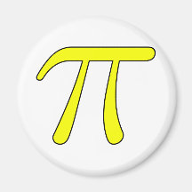Grey Black Gray Yellow Orange Pi 3.14 symbol Math Fridge Magnet
