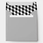 Grey, Black & White 3D Cubes Pattern envelopes