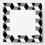 Grey, Black & White 3D Cubes Pattern envelopes